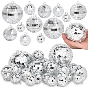 26 count Mirror Disco Ball  Ornaments  Glass Decor 70s Disco Party Decorations Ornament with Rope for Dance Birthday 70s Theme Party