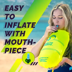 Swim Buoy Premium Quality, Highly Visible Waterproof Safety Marine Float Training for Open Water Swimming, for Swimmers, Triatheletes, Kayakers, Snorkelers, Throwable Flotation Device for Adults