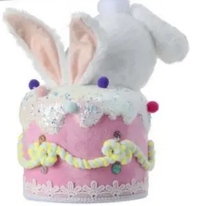 Styrofoam Furry bunny bottom cake 9.5” Pink