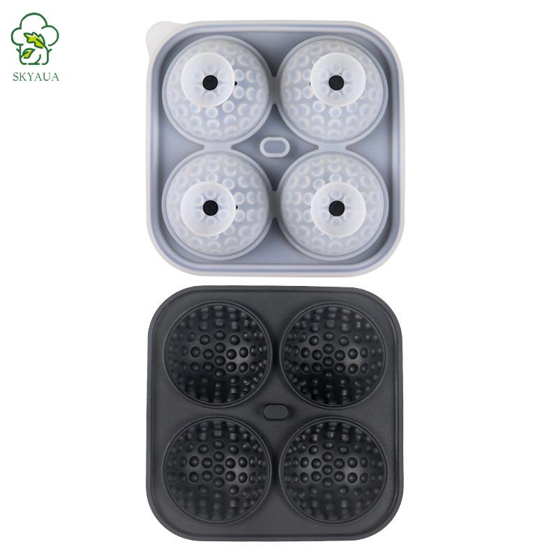 Ice hockey and whiskey ice cube maker Golf ice maker Interstellar-grade silicone ice cube maker with lid and funnel, suitable for chilling cocktails, whiskey, wine, coffee, and juice drinks cube mold