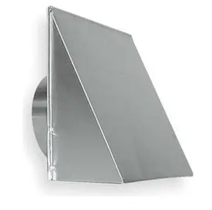 212 MAIN Broan 643 Aluminum Wall Cap, Wall Mount Vent Termination, Fits 8 in. Round Duct, Built-In Damper