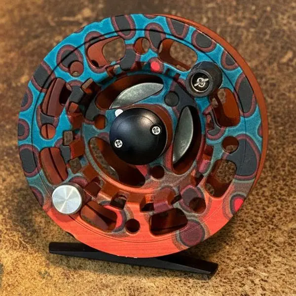 Aventik Fish Print Fly Reel - CNC Machined Aluminum Fishing Reel for Trout Fishing, Aluminum Construction for Faster Line Retrieval, Large Arbor, 5/6 Weight, Artistic Look