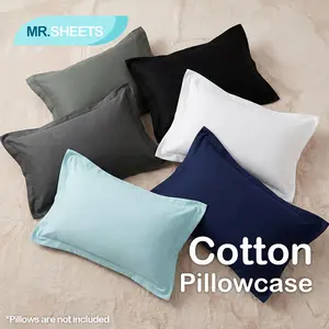 NTBAY Premium Egyptian Cotton Pillow Shams (Set of 2), 500TC Elegant Oxford Style Covers, Soft Breathable Flange Edge Bedding Decor