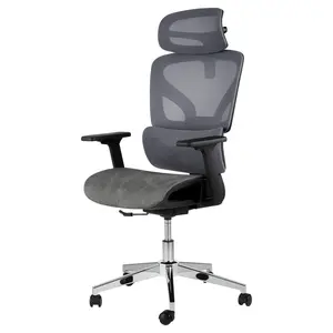 GAOMON Ergonomic High Back Mesh Office Chair - 4d Adjustable Armrest, Lumbar Support & Headrest, Slide Seat & Tilt Lock, Rolling Computer Executive Desk Chair for Home Office, Grey New