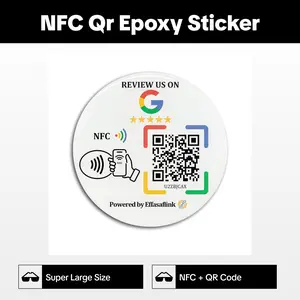 Epoxy Google Review Disc – NFC & QR Code – Stick & Go – Lifetime Use - No APP Needed