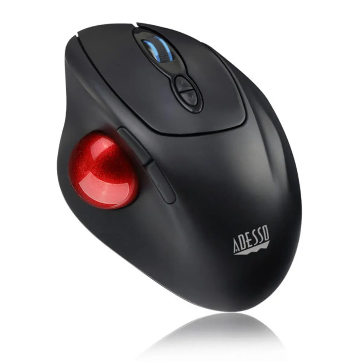 Adesso 2.4GHz Wireless Programmable Ergonomic Right-Handed Trackball Mouse for Right-Handers - 7 Buttons, Optical Sensor, Adjustable DPI, Detachable Component, 10M Lifecycle Microswitch, Windows PC Computer Peripherals, Cat Toy Accessory