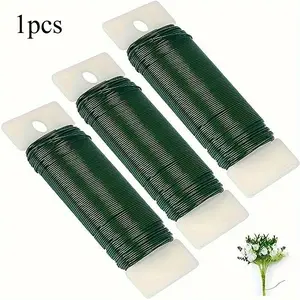 Green Floral Wire, Christmas Wire Wreath Wire 1377.95inch, No. 22 Flexible Paddle Wire Flower Shop Wire Green Wire Suitable For Crafts, Christmas Wreaths, Flower Wreaths, And Flower Arrangements