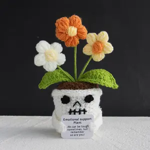 FuRise Halloween Crochet Doll Bouquet – Cute Hand-Knitted Cactus, Sunflower & Rose Plushies · Festive Home Decor & Creative Holiday Gift