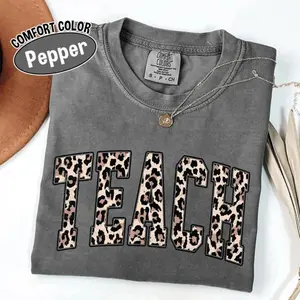 Comfort Colors Leopard Teacher Shirt, Teacher Shirt, Teacher Tee, Teacher Life Shirt, School Shirt, Teacher