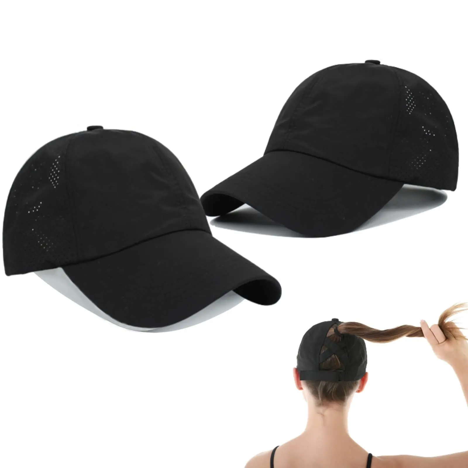 Women's Criss Cross Ponytail Baseball Cap Stay Cool and Stylish with Adjustable High Messy Bun Ponycap Quick Drying Hat for Active Lifestyle