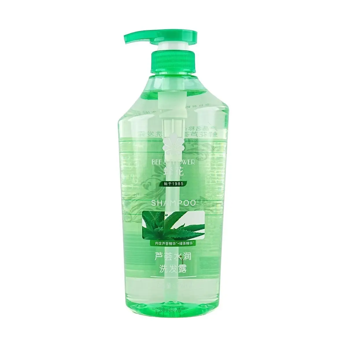 BEE&FLOWER Aloe Vera Hydrating Shampoo - Silicone-Free Green Tea Essence, 750ml - Oil Control, Moisturizing, Volumizing for Oily & Dry Hair