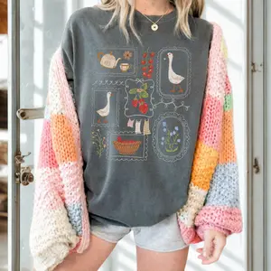 Cottagecore Shirt, Goose Shirt, Gardening Shirt, Summer Spring Shirt, Whimsical Animal Lover Apparel, Gift for Her