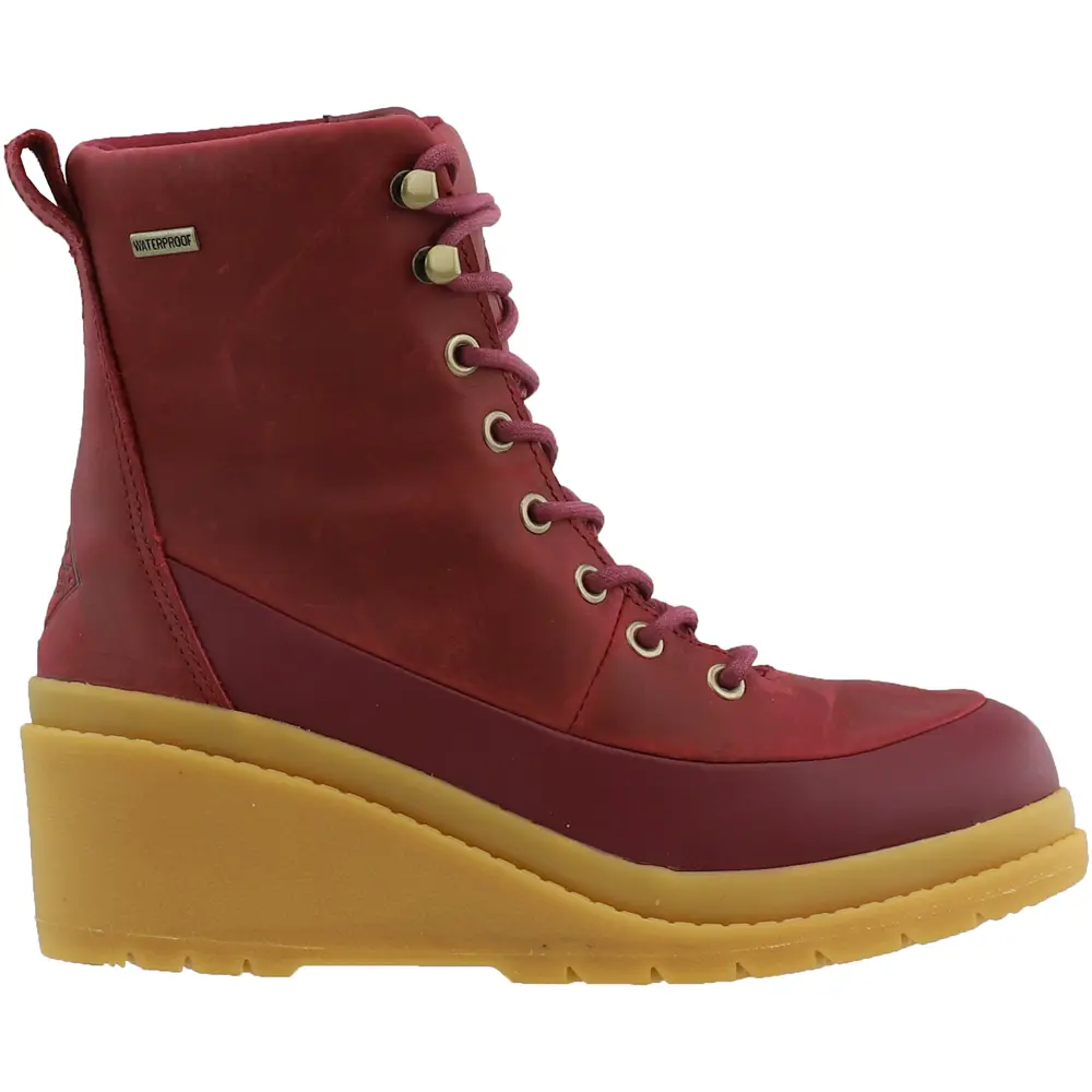 Muck Boot Womens Liberty Lace Up Rain Casual Boots Ankle Low Heel 1-2" - Red