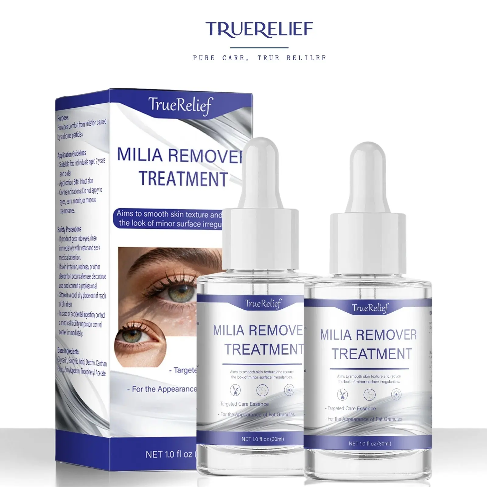 BHA Salicylic Acid & Hyaluronic Acid Milia Care Facial Serum - Alcohol-Free Acne Treatment Serum for Skin Repair, Smoother Skin, 0.85 oz