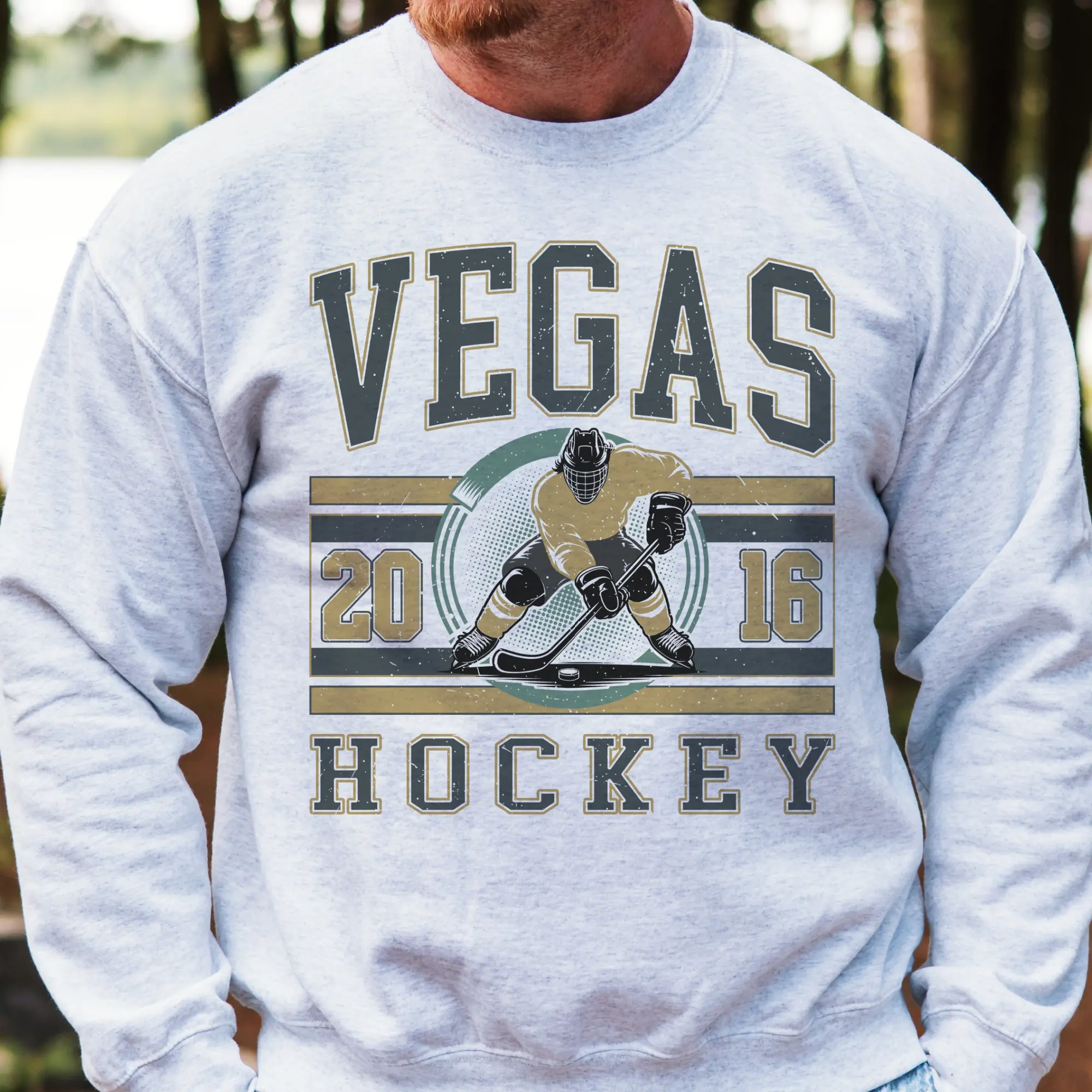 Vintage Hockey Graphic Sweatshirts Sports Hockey City Pullovers Retro Sports Sweatshirts Casual Hockey Game Top