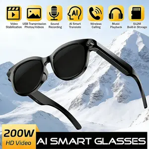 Ai Sunglasses Real-Time Translation Smart Glasses, Camera & Bluetooth-compatible Call, Audio Video Music Player, Multifunctional for Men