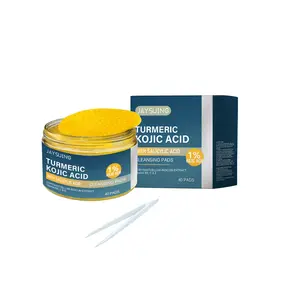 Jaysuing Turmeric Kojic Acid Cleansing Pads | Makeup Remover, Salicylic Acid Gentle Exfoliating Pads, Deep Pore Clean, Safe for Sensitive Skin
