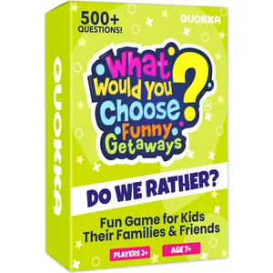 QUOKKA Card Game "What Would You Choose?" Funny Getaways for Kids & Family - 500+ Hilarious Travel & Vacatio - Family Nights & Party Game for Friendsn Scenarios