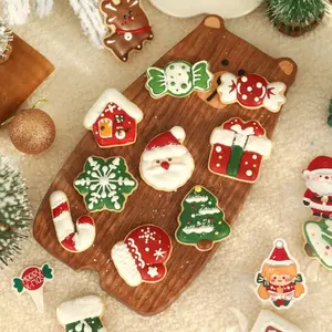 14pcs Christmas Cookie Cutters Stainless Steel Baking Molds for Holiday Cookies, Snacks & Christmas Decoration | Mistletoe, Candy Cane & Snowman Shapes | Cuts Chocolate, Cheese & Fruit | Easy-to-Use Kitchen Gadgets & Accessories | Gift for Bakers