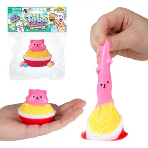 ORB Tabalicious Snackies TABA Squishy Cat Ramen Bowl Toy - Cute, Sticky TABA Squishy Food Themed Animal Stress Ball Squishies - Fun, Soft Kawaii Sensory Fidget Toys and Gifts for Kids and Adults