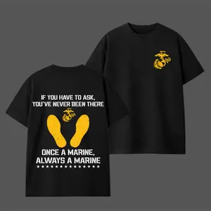 USMC Yellow Footprints Hoodie T-Shirt Sweatshirt, Marine Corps Emblem, Marine Corps Shirt, Marine Corps Hoodie, USMC Shirt, Marine Corps Fan Shirt, Semper Fi Sweatshirt, Patriotic Pullover for Men, Gift for Men and Women