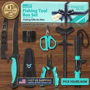 [Father‘s Day Gift]Jenseits Fishing Tool Kit, 6PCS Fishing Tools Kit, Fishing Pliers, Corrosion Resistant Fillet Knife, Fish Lip Gripper, Hook Remover, Fishing Scissors & Sharpening Stone, Fishing Gift for Men & Anglers