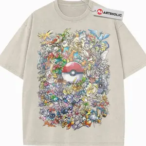 Pokemon Shirt, PKM Shirt, Anime Shirt, Vintage Tee , Graphic Tee, Unisex Fashion, Full Color, Full Size, For Men, For Women