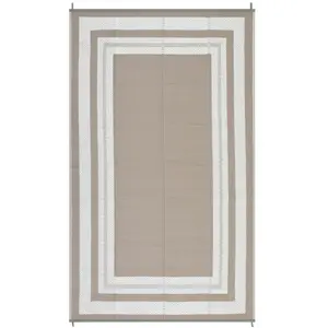 9 x 18 ft (Actual Size) Reversible Gray and Dark Brown Plastic Rectangular Outdoor Rug, Modern Geometric Area Rug for Beach, Patio, Reversible Rug
