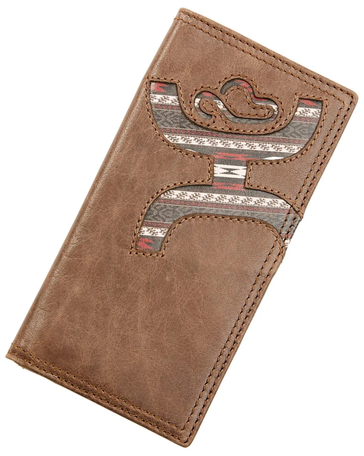 Hooey Men's Men'S Logo Laser Cut Southwestern Print Rodeo Wallet - Hw014-Brrd