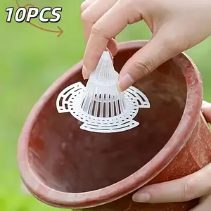 10 Pcs Flower Pot Bottom Filter Mesh, Cone-Shaped Plastic Root Protector, Prevents Root Rot & Enhances Drainage, Indoor Outdoor Gardening Accessories