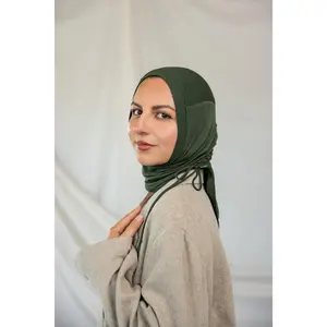 VELA Hunter Green Instant Hijab - Ruching Lite