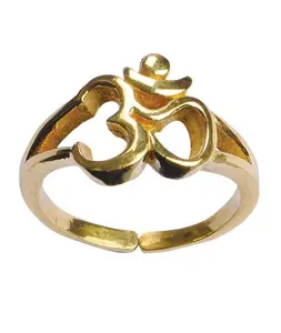 The Collection Royal Handcrafted Adjustable Metal Om Band Ring