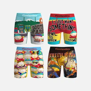 Contenders Men's South Park Graphic Prints 4-Pack Boxer Briefs - Limited Edition Menswear Underwear, Polyester-Mixed Fabric, Comfortable Waist Design, Ride Control, Multi-Size Options