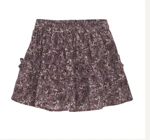 Purple Floral Skirt