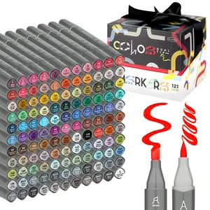 Pens and highlighters 121 color Alcohol Marker dual tip brush marker Artist sketch marker coloring marker for adults Adult coloring sketching, illustration Craft Card Making GC-MK121