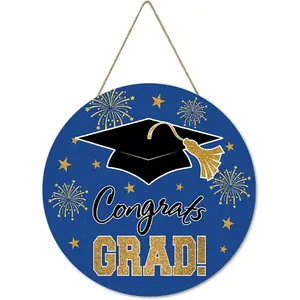 【graduation2026】Wooden Hanging Sign Wall Decoration for The 2026 Graduation Season, Used for Home Office Door Decoration and Room Hanging Sign Decoration, Gift 12 X 12 Inches
