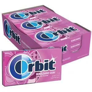 ORBIT Bubblemint Sugar Free Chewing Gum, 12 Packs of 14-Pieces (168 Total Pieces) Snack