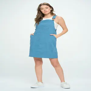 Corduroy Blue Jumper Dress