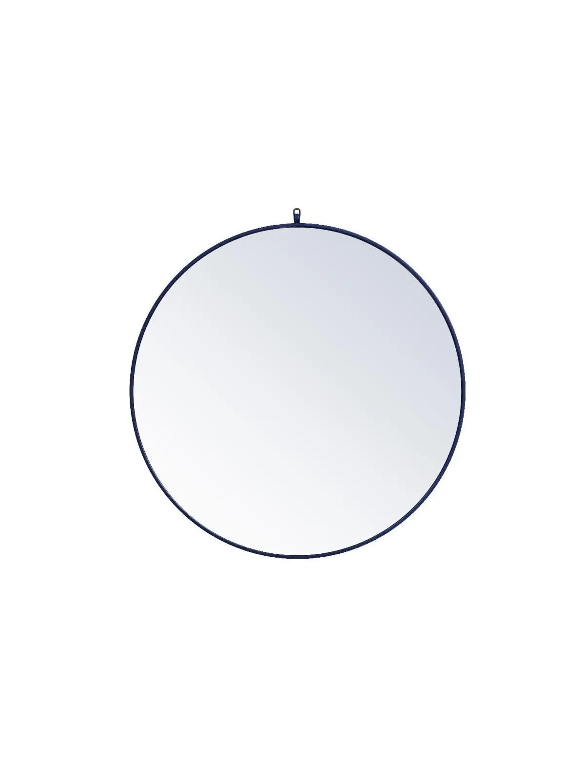 Elegant Decor MR4739BL 39 in. Metal Frame Round Ring Mirror, Glass Surface, MDF Backing, Decorative Hanging Wall Hook, Blue