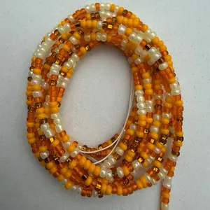 Orange Creamsicle tie on waist bead