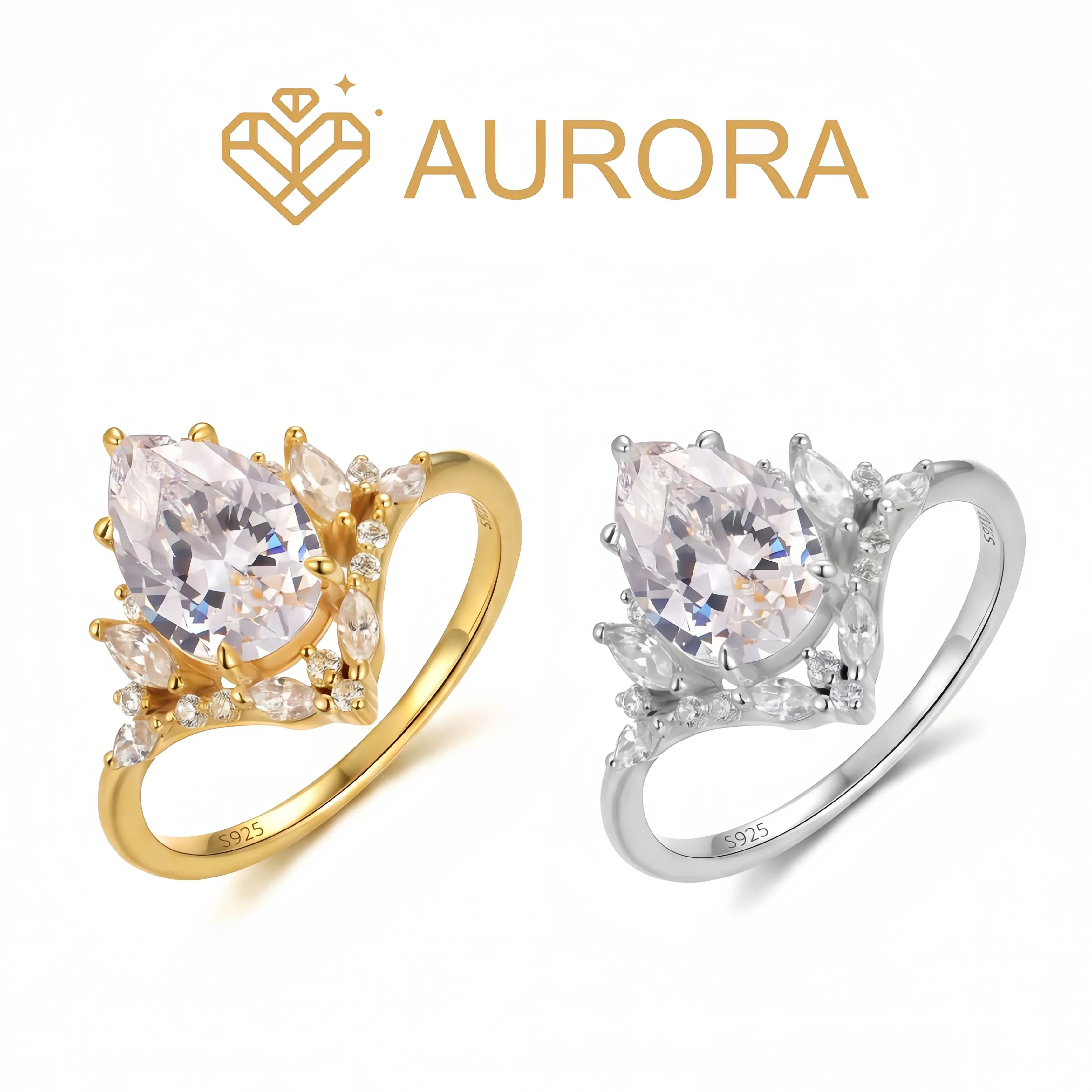 【#161 Lvy】Pear cut Moissanite Ring Anniversary Auspicious Wedding Engagement Jewelry Synthetic Moissanite