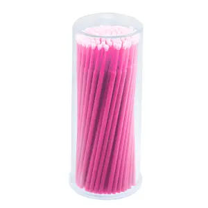 VOCOSTE 100PCS Not Reusable Micro Applicator Brush for Eyelash Extension, Lips Mascara Brushes Eyelash Extension Swabs Lash Lift Brushes Tool Set, Pink