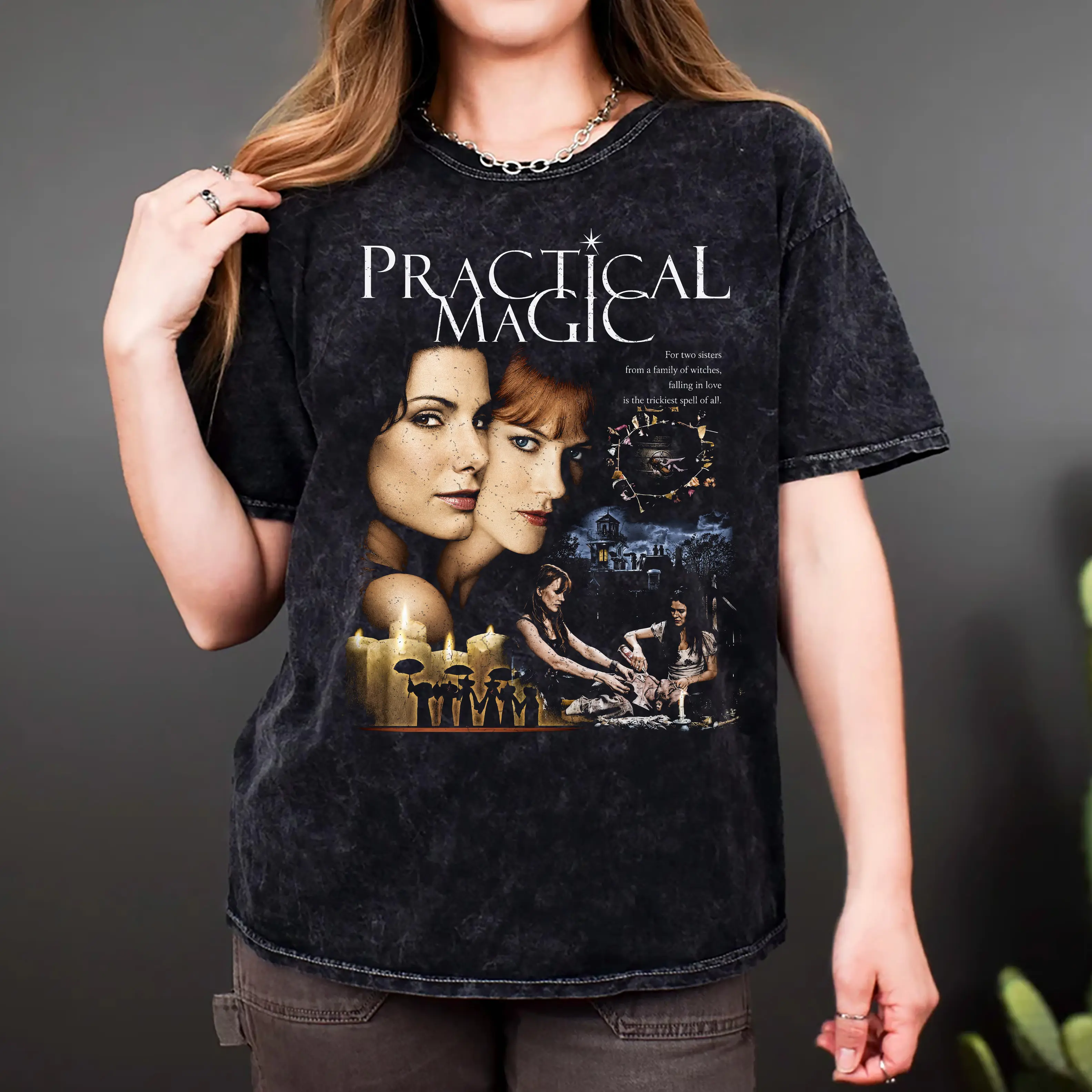 Retro Practical Magic 90s Vintage Shirt, Practical Magic Horror Movie Halloween T-Shirt, Unisex Clothing