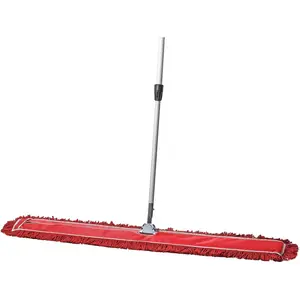 48 Inch Red Commercial Dust Mop & Floor Sweeper with Extendable Handle - Mop for Hardwood, Tile, and Concrete Floor Cleaning