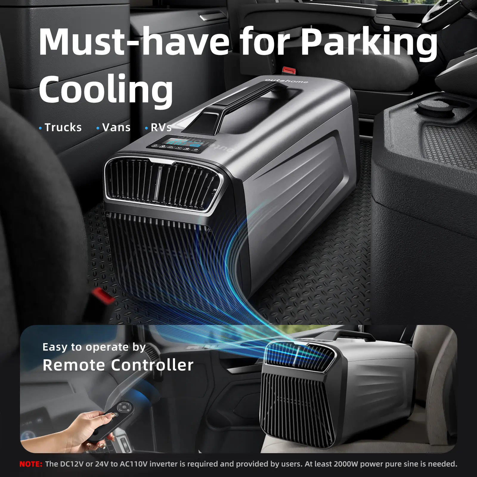 OUTOHOME Portable Air Conditioner - 5200BTU, 400W Low Power, Dark Silver,  Fast Cooling, Low Noise, Dehumidifier, Energy Saving AC for RV, Truck Use,  Indoor Outdoor Mobile Air Conditioning Unitsilvery - TikTok Shop
