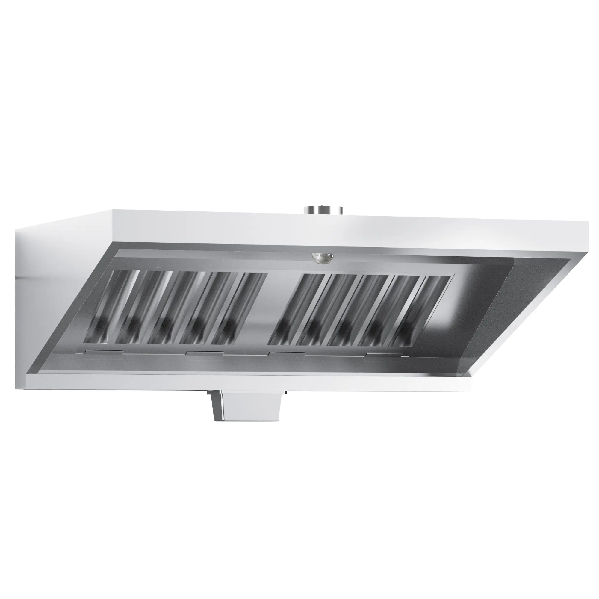 Commercial Exhaust Hood 4 FT Stainless Steel Concession Trailer Hood with 2 Removable Hood Filters(No Motor), Grease Cup and Hood Light, Rust Resistant Vent Hood for Commercial Kitchen, NSF Listed