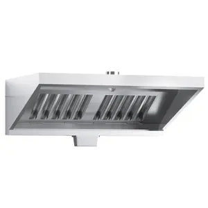 Commercial Exhaust Hood 4 FT Stainless Steel Concession Trailer Hood with 2 Removable Hood Filters(No Motor), Grease Cup and Hood Light, Rust Resistant Vent Hood for Commercial Kitchen, NSF Listed