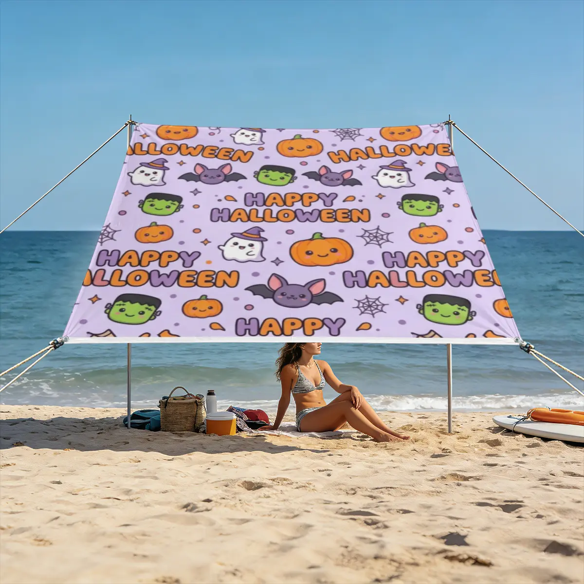 [Halloween]Rectangle Sun Shade Sail Canopy, Heavy Duty UV Block Outdoor Shade Cover, Breathable Shade Cloth for Patio, Pergola, Backyard, Garden, Deck & Carport