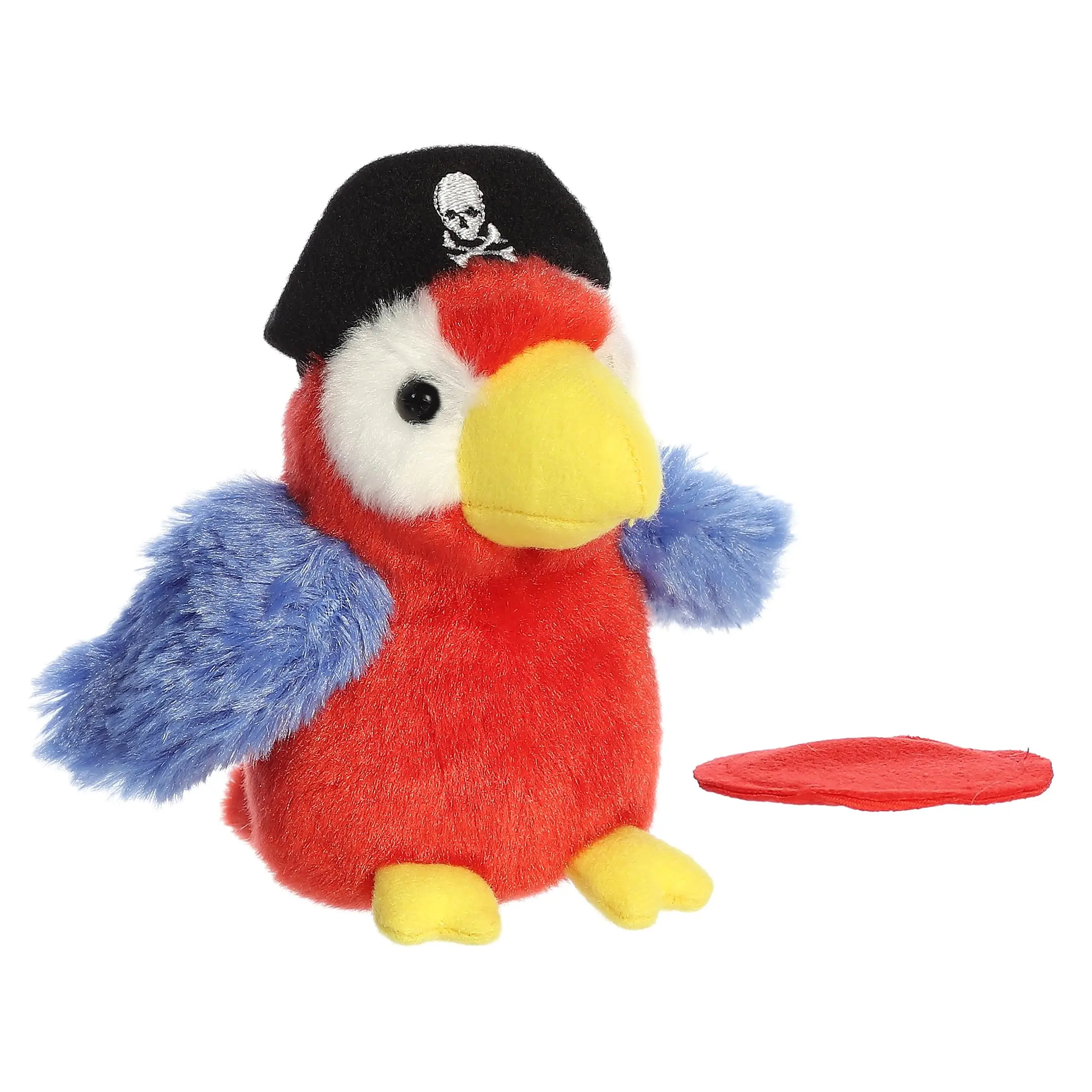 Aurora Shoulderkins Swashbuckler Parrot Stuffed Animal 4 Inch – Red Clip-On Plush Toy for Kids, Costumes and Collectors