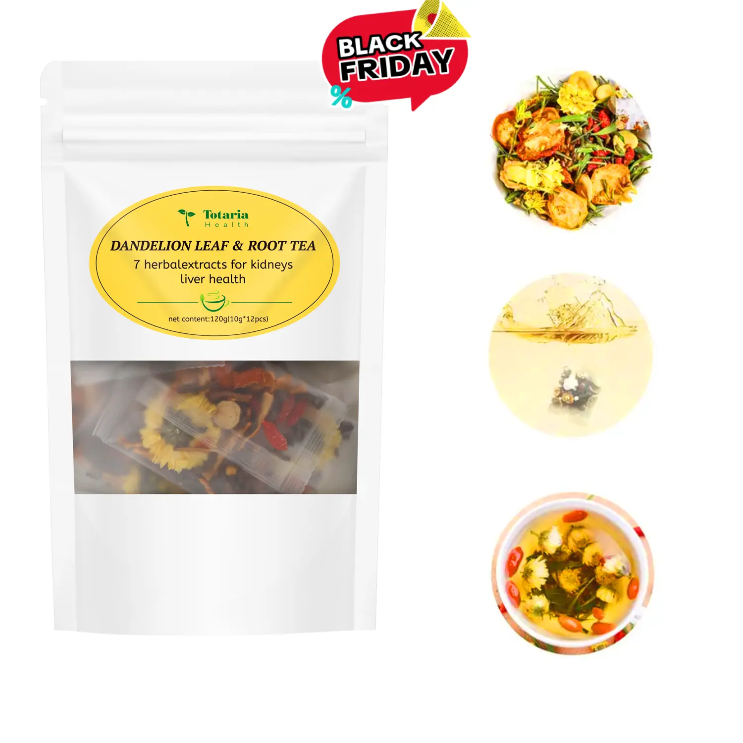 Dandelion Wolfberry Tea - Kidneys & Liver Health Tea 120g 12PC Organic 7 Herbal Ingredients Natural Blend No Sugar Refreshing Tea,#Summervibes